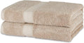 Amazon Basics Fade-Resistant 100% Cotton Bath Towel, 2 Pack, 30"x54", Taupe