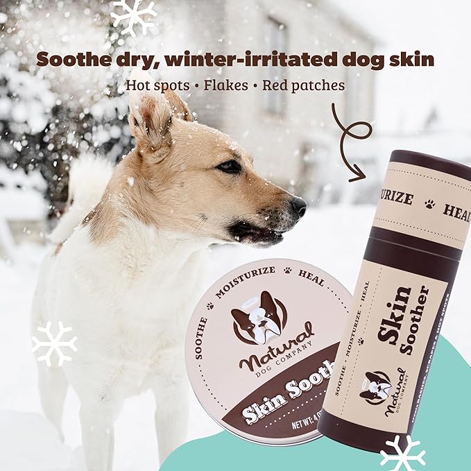 Natural Dog Company Skin Soother Bundle, Includes 2oz Tin + 0.15oz Stick, All Natural Healing Balm for Dogs, Relieves Dry, Itchy Skin, Treats Skin Irritations, Wounds, Hot Spots, Dermatitis