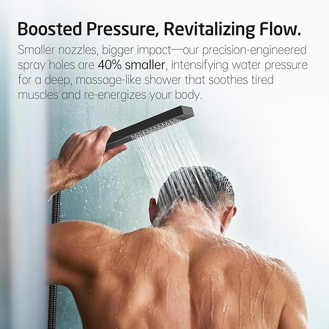 KES Shower Faucet Set, 10 Inches Rain Shower Head with Handheld Spray, Shower System Pressure Balance Wall Mounted (cUPC Certified Shower Valve Included), Matte Black, XB6230F18-BK