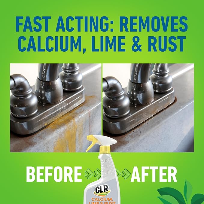 CLR Brands Calcium, Lime & Rust Remover, 26 oz. Spray Bottle, 2 Pack, Blasts Calcium, Dissolves Lime Deposits, Zaps Stubborn Rust Stains and Hard Water Deposits