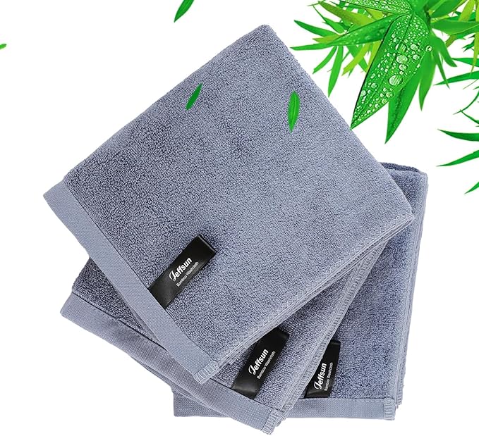 Reusable Makeup Remover Towels, 13x13 inch Extra Large Wash Cloths for Face and Body, Super Soft and Gentle Face Towel on Sensitive Skin, Easy to Rinse Fast Dry Denim Blue Facial Cleansing Cloths