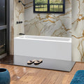 Fine Fixtures Acrylic, Fiberglass Alcove Soaking Bathtub with Integral Apron Front - Drain Included (72" x 32", Left Hand, White)