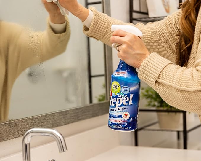 Clean-X REPEL Glass & Surface Cleaner 32 fl. oz. - Cleans & Repels water spots and dirt on glass, mirror, tile and multi surface by UNELKO (2)