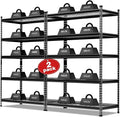 WORKPRO 5-Tier Metal Storage Shelving Unit, 48”W x 24”D x 72”H, Adjustable Storage Rack Heavy Duty Shelf, 4000 lbs Load Capacity (Total), for Garage, Kitchen, Bathroom, Warehouse, Black/Sliver, 2 Pack