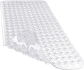 Yimobra Non Slip Bath Mat, Super Strong Suction Cups,34.5"x15.5"Long Tub Mat with Drain Holes, Machine Washable Fast Draining Shower Mats, Bathroom Essentials,Clear