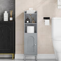 Bathroom Storage Cabinet, Small Corner Floor Cabinet with Door and Shelves, Narrow Toilet Paper Holder, Bathroom Organizer with Adjustable Shelf, for Small Spaces, Gray BC38221GR