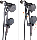 High Pressure 48-mode Luxury 3-way Combo with Adjustable Extension Arm – Dual Rain & Handheld Shower Head – Extra Long 6 Foot Stainless Steel Hose – All Oil Rubbed Bronze Finish – Top US Brand