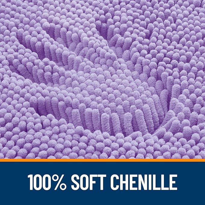 OLANLY Bathroom Rugs 44x24, Extra Soft Absorbent Chenille Bath Rugs, Rubber Backing Quick Dry, Machine Washable Bath Mats for Bathroom Floor, Tub and Shower, Home Decor Accessories, Lavender