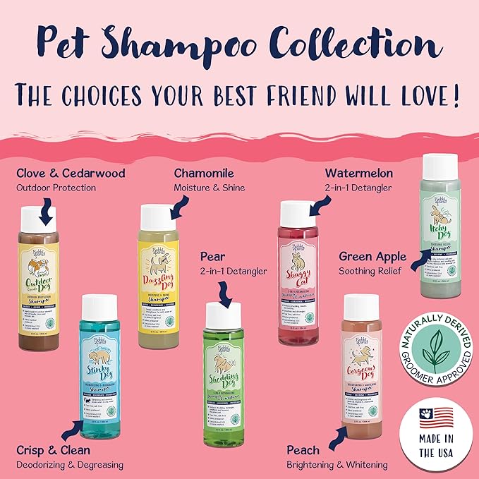 Bobbi Panter Cat Shampoo and Conditioner - Made in USA - All Natural 2-in-1 Formula for Reducing Shedding, Dander, Matting - Concentrated 10:1 for Professional Groomers - Watermelon Scent, 13 Oz