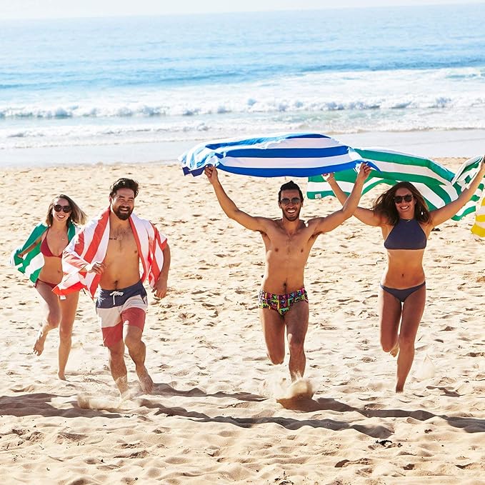 Dock & Bay Beach Towel - Quick Dry, Sand Free - Compact, Lightweight - 100% Recycled - Includes Bag - Cabana - Set A (4), Extra Large (200x90cm, 78x35)