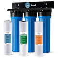 iSpring Lead-Reducing Whole House Water Filter System, Also Reduces Chlorine, Taste, Odor, 3-Stage Whole House Water Filtration System, Model: WGB32B-PB, 1" NPT Inlet/Outlet