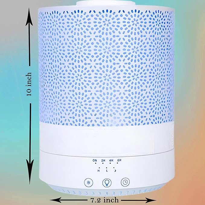 BlueHills 2500 ML XL Essential Oil Diffuser Aroma Humidifier with Timer for Large Home Decor Baby Rooms Big Huge 2.5 L Capacity Long Run Color Changing Lights Decorative Design High Mist White- F002