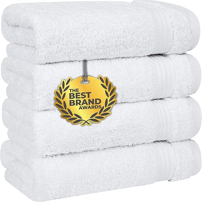 Cotton Paradise Hand Towels for Bathroom, 100% Cotton Turkish 4 Piece Hand Towel Set, Soft Absorbent Face Towels, White Hand Towels