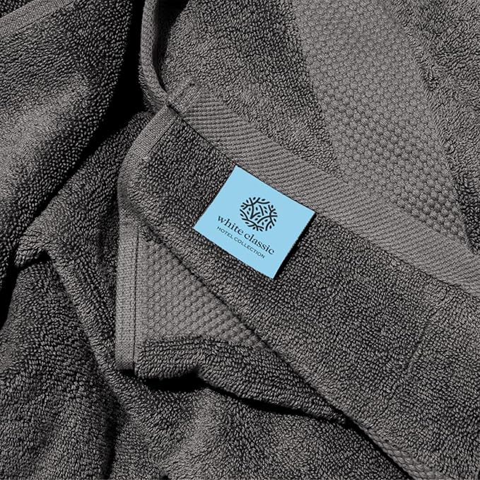 White Classic Luxury Bath Sheets Towels for Adults Extra Large | Highly Absorbent Hotel Collection | 35x70 Inch | 2 Pack (Charcoal Gray)