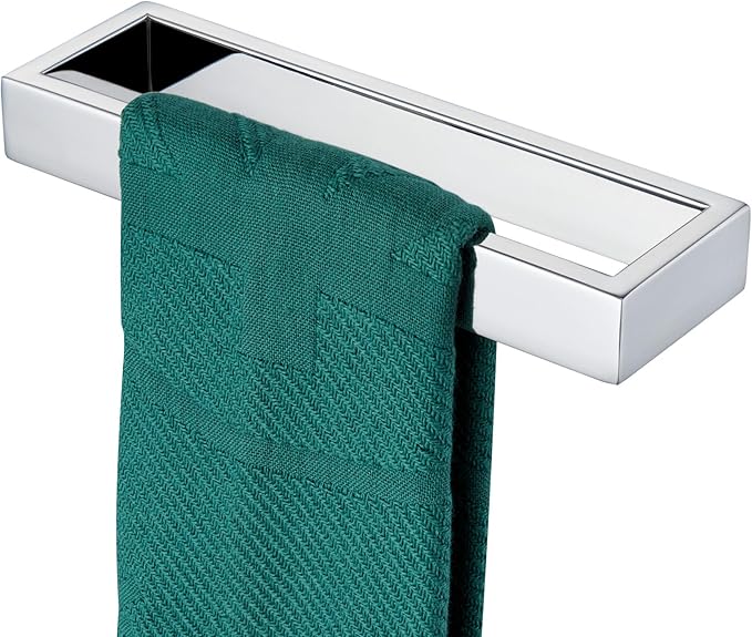 KOKOSIRI Towel Holder Chrome Hand Towel Bar Rack 12-Inch Kitchen Holder Polished Stainless Steel for Bathroom Hardware Wall Mounted, 1 Pack B4008CH-L12