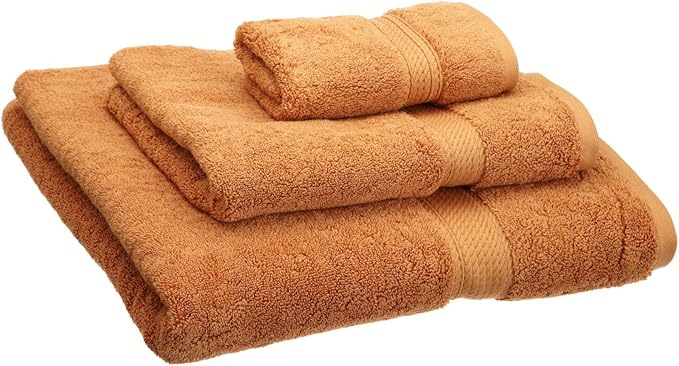 Buckingham Egyptian Cotton 3-Piece Towel Set, Washcloths, Hand Towels, Bath Towels, Rust