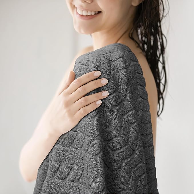 Ultra Soft & Stylish 700 GSM Luxury Hand Towel Set (6 Pieces - 30 x 16 in.) - 100% Zero-Twist, Long-Staple Cotton - Remarkably Absorbent (Granite Grey)
