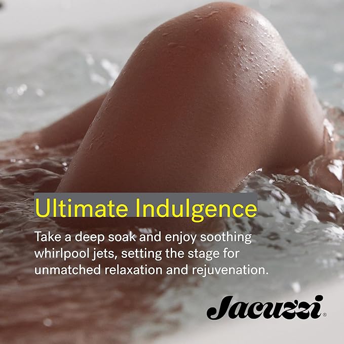 Jacuzzi SIGNATURE Acrylic Drop-In Bathtub, Heated Jet Massage Tub, Slip Resistant, Left Drain Placement, 71" (L) x 41" (W), Oval, Oyster