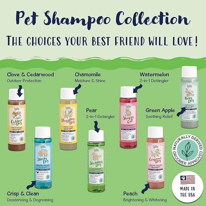 Bobbi Panter Dog Shampoo and Conditioner - Made in USA - All Natural 2-in-1 Formula for Detangles & Reduces Shedding - Concentrated 10:1 for Professional Groomers - Pear Scent, 13 Oz (Case of 12)