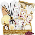 Christmas Spa Gift Basket Set for Women 17-Piece Almond Luxury Spa Gift Set Bath & Body Care Kit with Shower Gel, Body Cream | Valentine's, Mothers Day Gifts for Mom, Birthday Gifts for Her, Wife, Mom