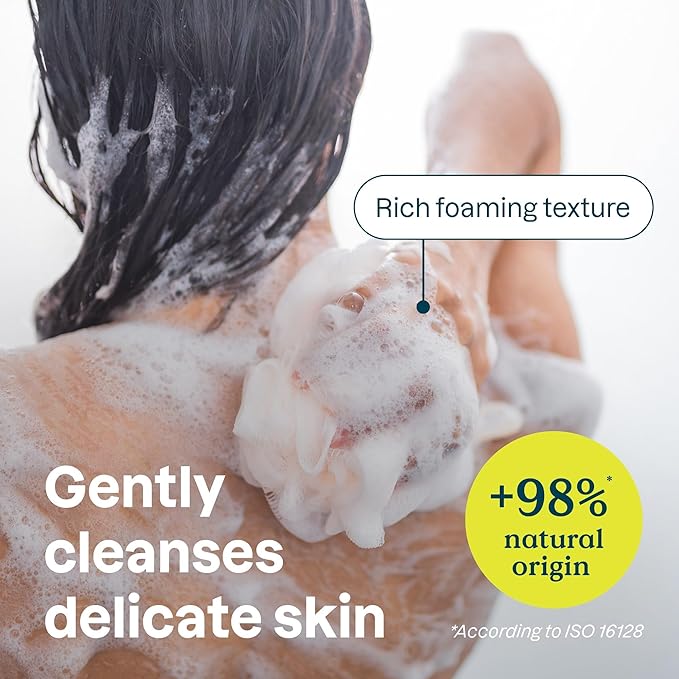 ATTITUDE Body Wash for Sensitive Skin with Oat, EWG Verified, Dermatologically Tested, Vegan, Fresh Apple Scent, 16 Fl Oz