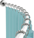 Zenna Home Curved Shower Curtain Rod, No Drill, 50-72 Inch Adjustable Tension Shower Rod for Bathroom, Rustproof, 1-Inch Diameter, Non Slip, Easy Install, Adds Space in Shower, Satin Nickel