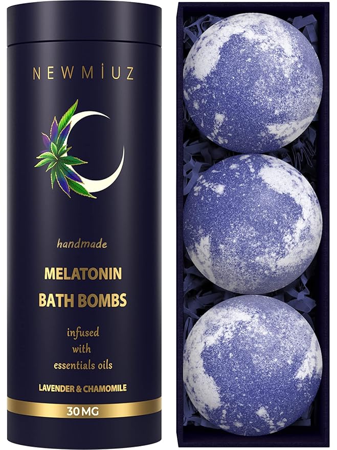 Sleep Well Bubble Bath Bombs Melatonin Infused Lavender Chamomile Essential Oils Luxurious Bath for Dry Skin Perfect Self Care Gifts for Women and Men