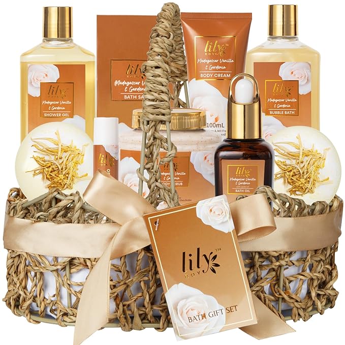 Christmas Gifts for Women - 10-Piece Honey Almond Bath and Body Gift Set for Women Spa Gift Basket Self Care Kit with Bath Bomb | Mothers Day, Birthday Gifts, All Occasion Holiday Present