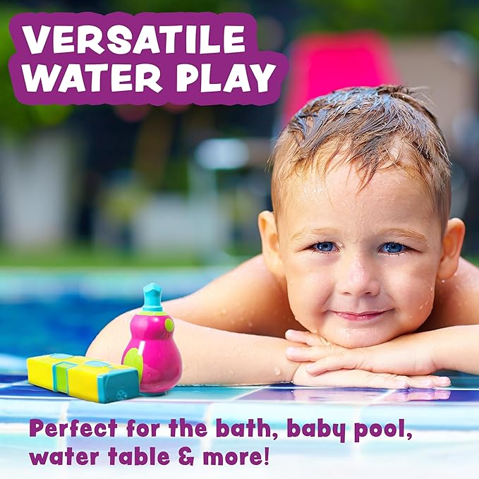 Tub Works® Tools™ Mold Free Bath Toys, 6 Pack | Sealed, No Hole Bath Toys Design Keeps Moisture Out | Soft, Squeezable & Float on Water | Easy-Grip Baby & Toddler Bathtub Toys | Great for Baby Pools