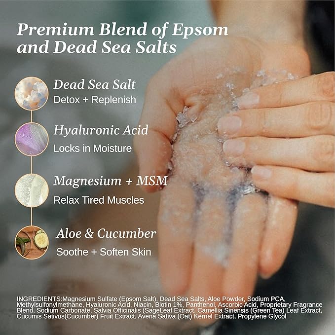 Relax Spa & Bath, Epsom & Dead Sea Salts, Aromatherapy Bath Salts for Hot Tub, Bath, or Spa, Infused with Magnesium, Sports Therapy