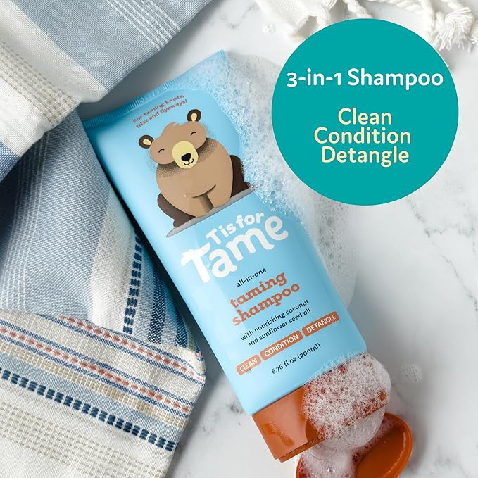 T is for Tame Baby Shampoo - Plant Based & All-Natural, Pediatrician and Dermatologist Tested, Specially Crafted for your Baby's Gentle Hair - Pack of 1