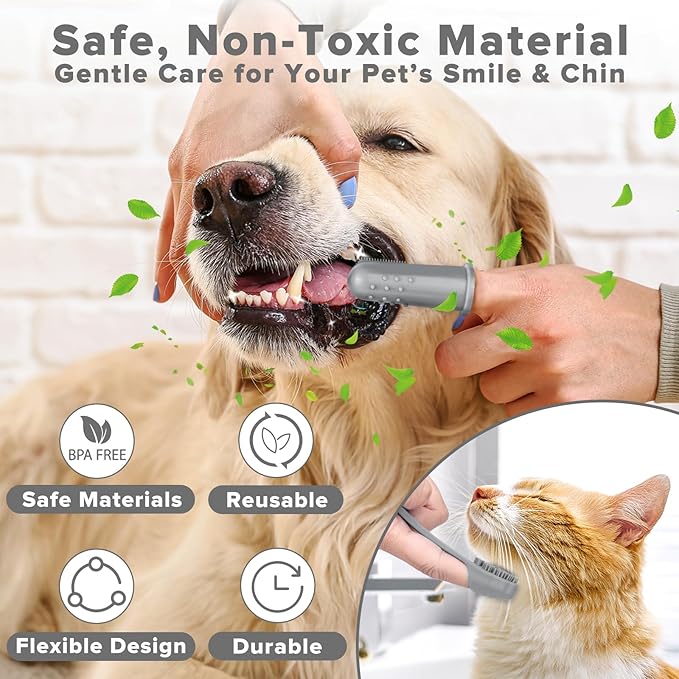 6PCS Pet Grooming Kit for Dogs,Cats and Horses | Dog Washing Gloves | Dog Bath Brush | Dog Bath Gloves | Dog Shampoo Brush | Pet Grooming Gloves | Dog Bath Supplies (Grey)