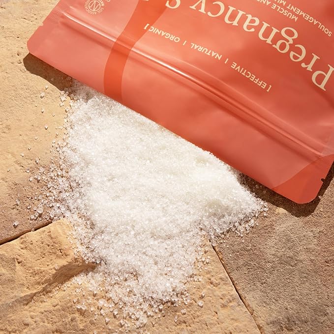 Pregnancy Bath Salts - Epsom Salt for mothers-to-be. Eases muscular tension & irritated skin. Promotes skin elasticity (anti-stretch marks). Ideal for prenatal relaxation & restful sleep - 1kg