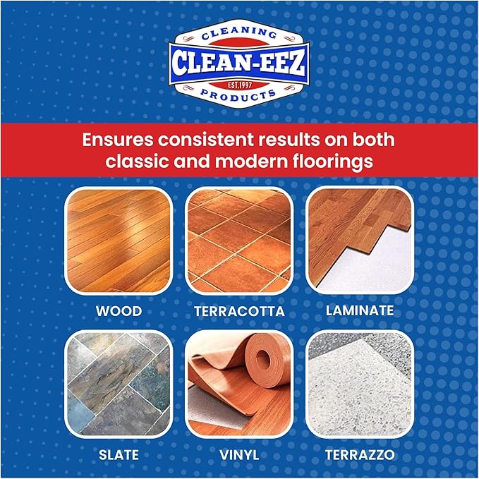Clean-eez Ultimate Floor Restorer & Polish - Revitalize, Protect, Shine Wood, Laminate, Vinyl, Bamboo, Slate, Terracotta & More (1 Bottle W/Microfiber)