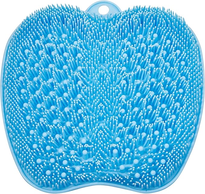 BESKAR Larger Foot Scrubber Mat with Non-Slip Suction Cups- Cleans, Smooths, Exfoliates & Massages Without Bending, Circulation & Soothes Tired Feet, Great for Shower or Bathtub