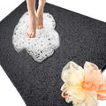 Shower Mats Non Slip for Elderly, 24x47’’Extra Lager Loofah Bath Mats for Shower, Non-Slip Bath for Elderly-Black