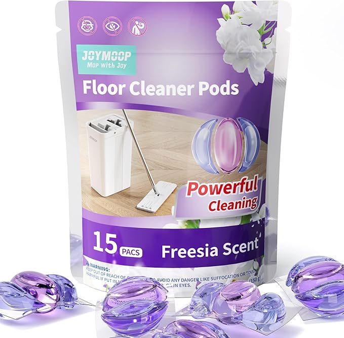 JOYMOOP Floor Cleaner for Mopping, 15 PCS Mopping Solution, Hardwood Floor Cleaner, Works Perfectly with Mop Bucket
