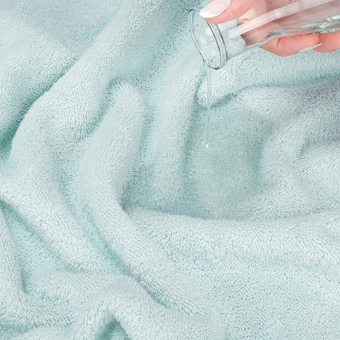 American Soft Linen Salem 100% Cotton Turkish 4 Piece Hand Towels for Bathroom, 600 GSM Soft Absorbent Quickdry Hand Face Towel Set, Mint
