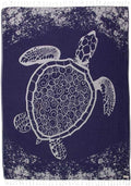 Sand Cloud Large Turkish Beach Towel - Sand Free - 100% Organic Turkish Cotton Yarn - Quick Dry Towel for Beach, Picnic, Blanket or Bath - As Seen on Shark Tank - Marine Life (Navy Crush Turtle)