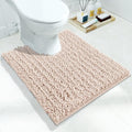 Yimobra Toilet Rug U Shaped Washable 24x20 Inch - Ultra Soft Absorbent Chenille Bath Rugs for Toilet, Quick Dry & Machine Washable, Non Slip Contour Bathroom Mat, Pinkish Beige