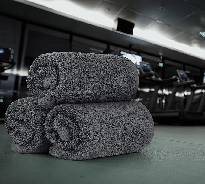 Utopia Towels 12 Pack Cotton Washcloths Set, 100% Ring Spun Cotton, Premium Flannel Face Cloths, Highly Absorbent and Soft Feel Fingertip Towels, Grey, White