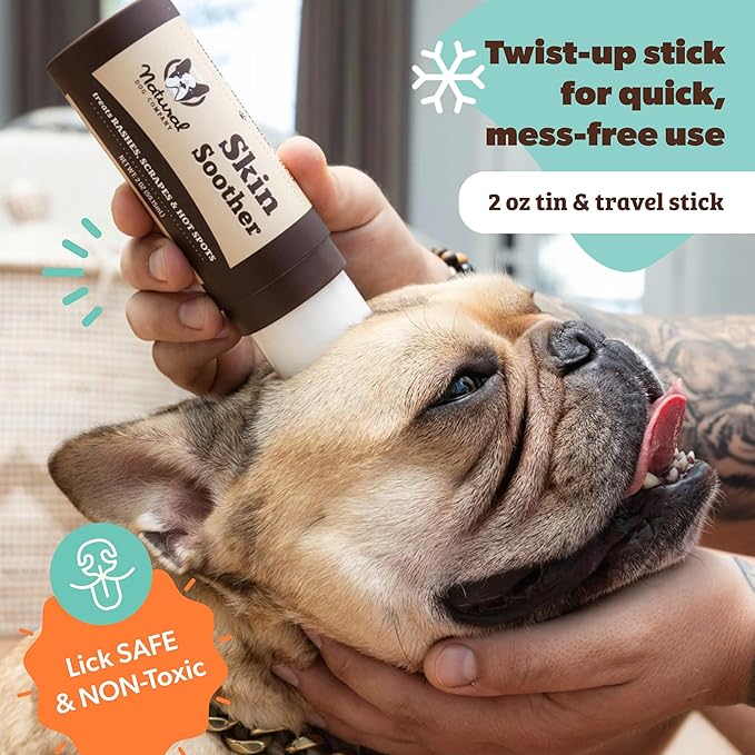 Natural Dog Company Skin Soother Balm for Dogs – 4 oz Tin All Natural Hot Spot & Rash Relief – Organic Itchy Skin Soothing Moisturizer for Dry, Red, Crusty Skin – Lick-Safe Dog Balm, Made in USA