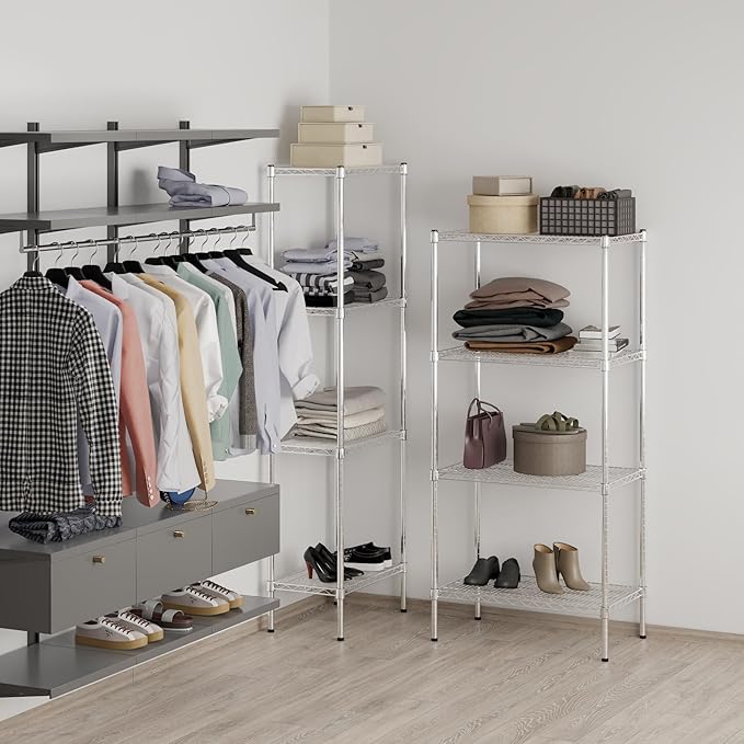 18" Deep x 30" Wide x 64" Height Wire Shelving Kit | 4-Tier | NSF Commercial Storage Rack Unit
