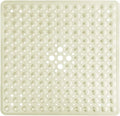 Yimobra Shower Stall Mat Non Slip, 21x21 Inch, Soft Square Bath Mat for Shower with Suction Cups and Drain Holes, Stall Floor Mats for Bathroom, Machine Washable, Bathroom Accessories, Beige