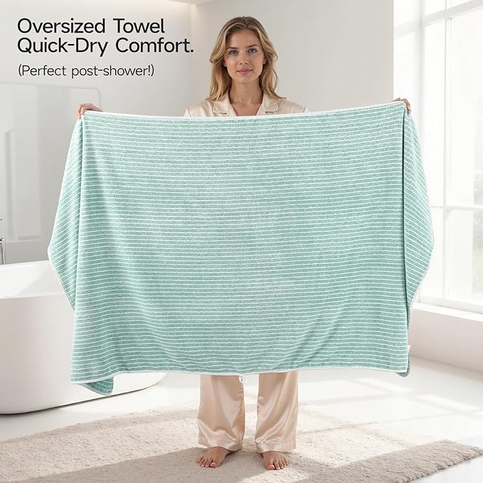 REDKISS Ultra Soft Bath Towels Set of 6 Large 35"x70" | 100% Microfiber, Highly Absorbent & Quick Dry | sage Green Towels for Bathroom, Spa, Gym | 2 Bath, 2 Hand, 2 Washcloths