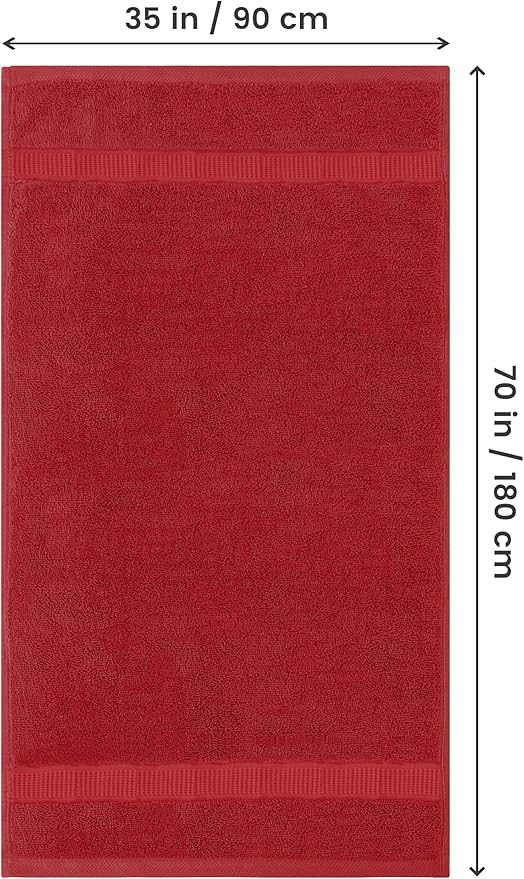 Utopia Towels Luxurious Jumbo Bath Sheet 2 Piece, 600 GSM, 35 by 70 Inches, 100% Ring Spun Cotton, Highly Absorbent and Quick Dry Extra Large Bath Towel, Super Soft Towel, Red
