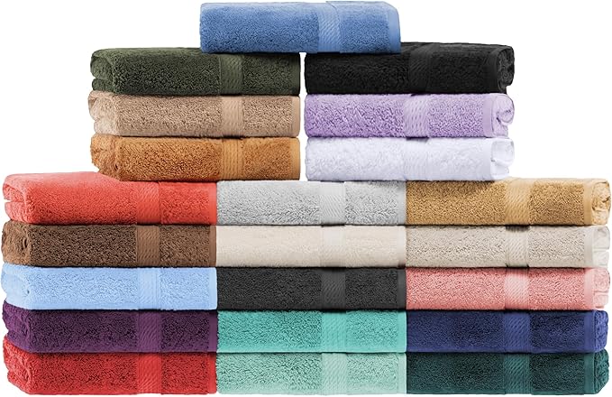 BNM Egyptian Cotton Heavyweight Towels, Ideal For Bathroom, Shower, Spa, Hotel, 800 GSM, Face/ Washcloths, Hand Towels, Bath Towels, Highly-Absorbent, Luxury Home Basics, 9 Piece Towel Set, Teal