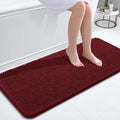 OLANLY Bathroom Rugs 47x20, Extra Soft Absorbent Chenille Bath Rugs, Rubber Backing Quick Dry, Machine Washable Bath Mats for Bathroom Floor, Tub and Shower, Home Decor Accessories, Burgundy