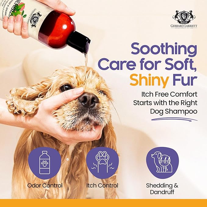 Dog Shampoo and Conditioner Energizing Grapefruit & Spearmint 16 Oz Dog Shampoo Itchy Skin Relief Aromatherapy Dog Shampoo for Smelly Dogs with Aloe Vera & Oatmeal Shampoo for Dogs by Gerrard Larriett