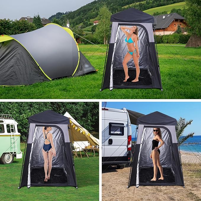 Nice C Camping Shower Tent, Instant Pop Up Privacy Changing Tent, Outdoor Shower Enclosure, Toilet Tents, Camping Bathroom, Oversize (Square – 1 Room)